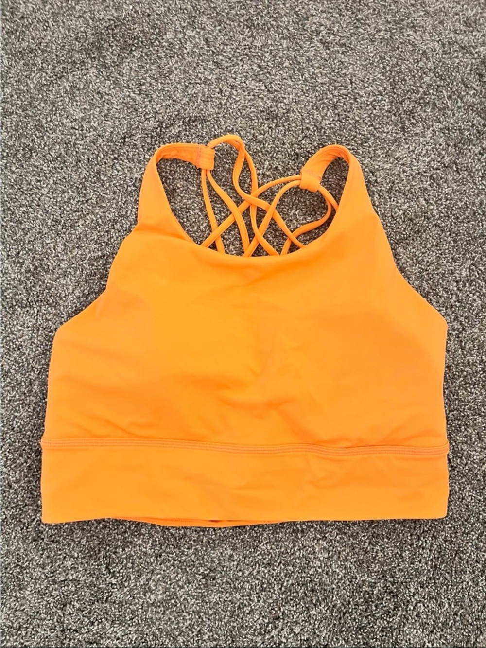 Lululemon Free To Be Wild High Neck Longline Bra Orange - Size 12